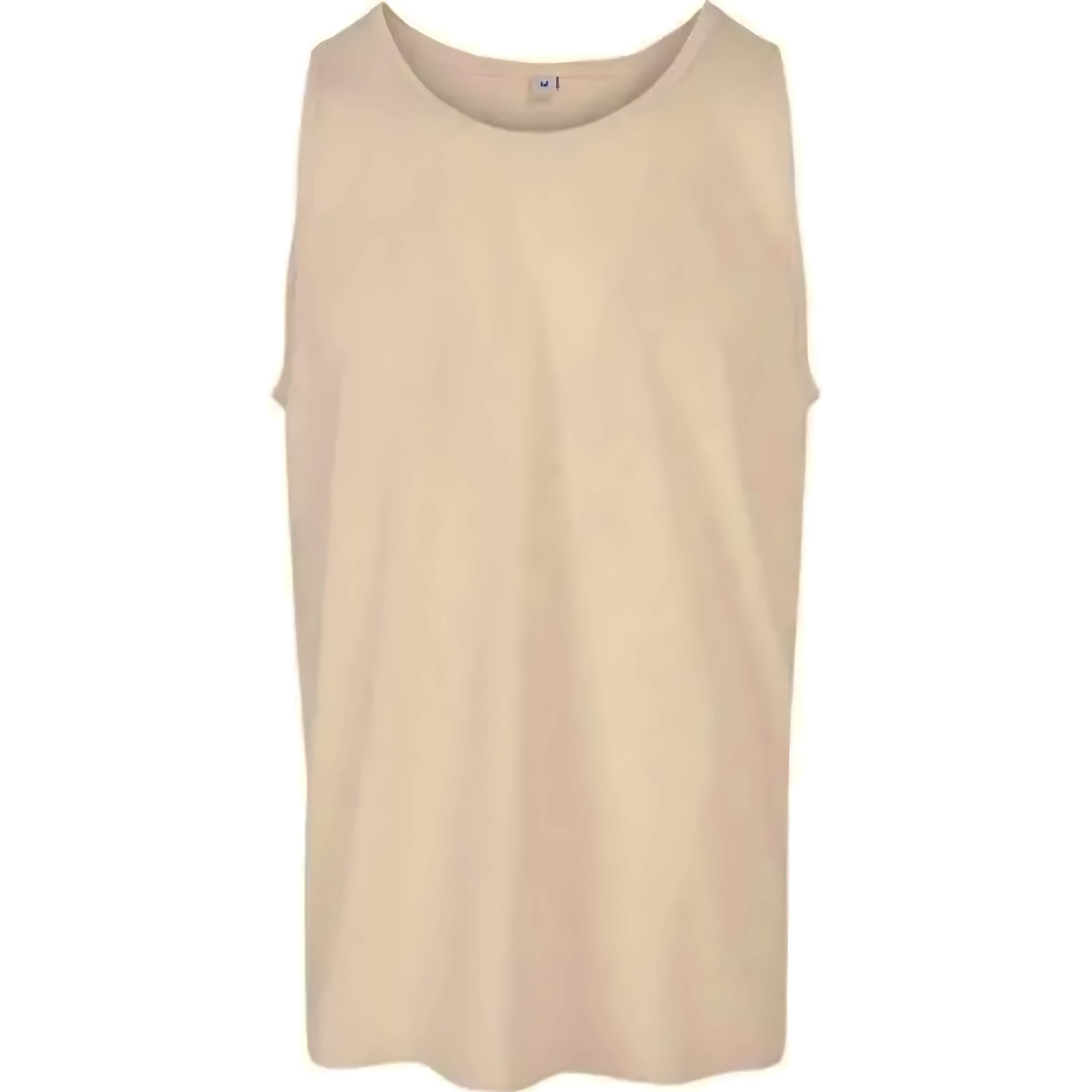 Men's khaki sleeveless vest, lightweight breathable cotton tank top for gym, sports and casual wear